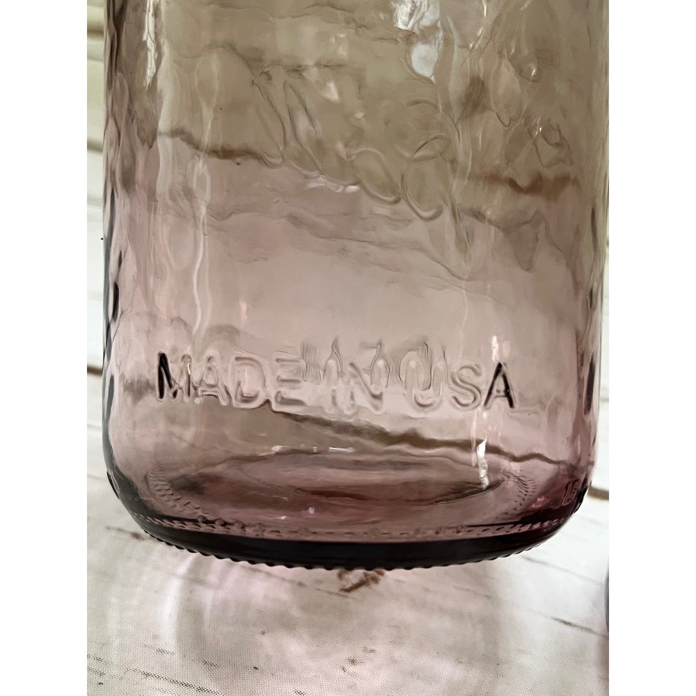 Ball Mason Jars Purple Ideal Embossed Glass Set of 3 Made in USA Wide Mouth - Picture 4 of 5